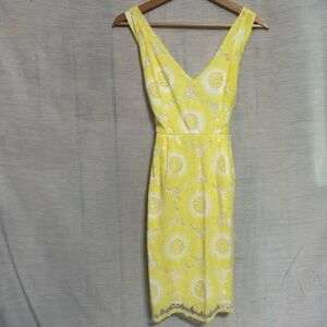 Tracy Reese Plenty Thea Yellow Daisy Lace Dress NWOT Size 6